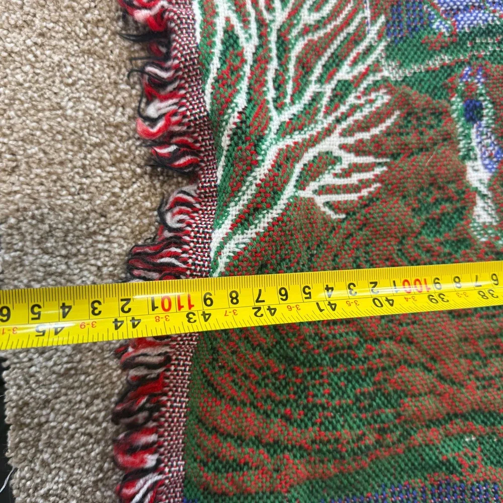Reversible Cityscape Woven Tapestry Throw Blanket Summer Winter Park 48x44 VTG
